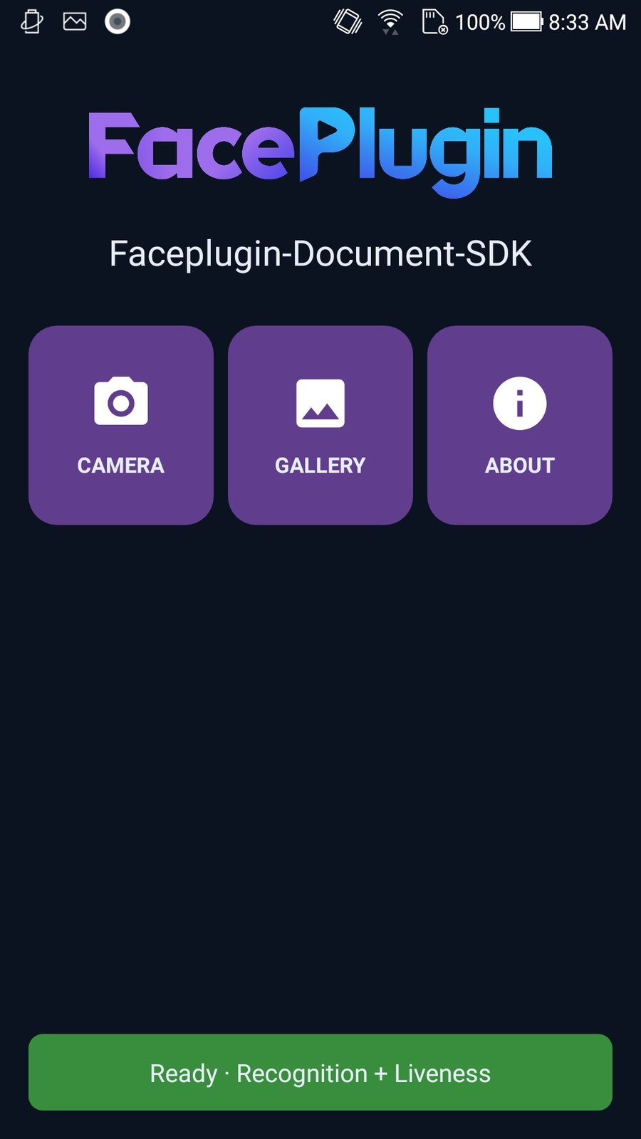 Faceplugin Document Reader Android home