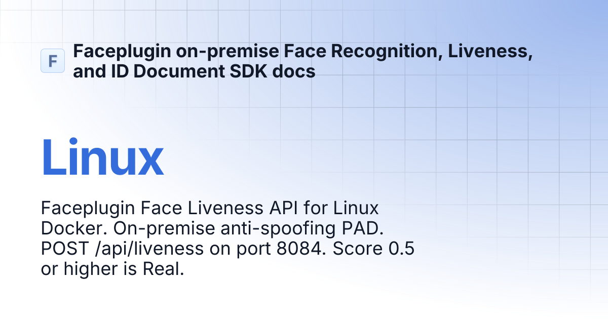 Liveness Detection Linux SDK | Faceplugin Docs